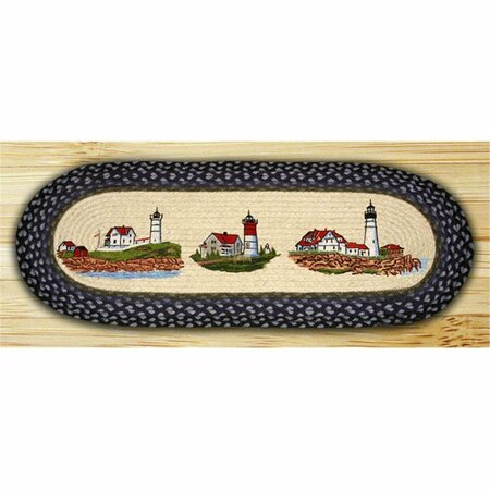 CAPITOL EARTH RUGS Three Lighthouses Oval Runner 68-251TLH